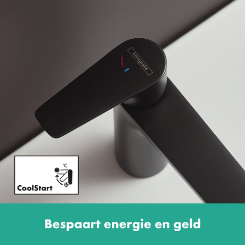 Hansgrohe Talis e Eengreeps wastafelmengkraan - 110 - coolstart - met PopUp - trekwaste - mat zwart SW297298