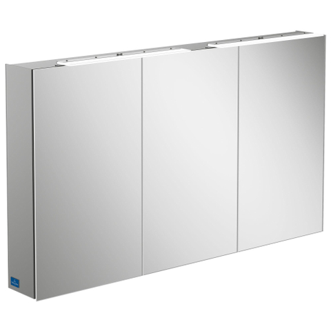 Villeroy & Boch my view one spiegelkast - 130.7x74.6cm - met 3 deuren - met led - zilver SW73044