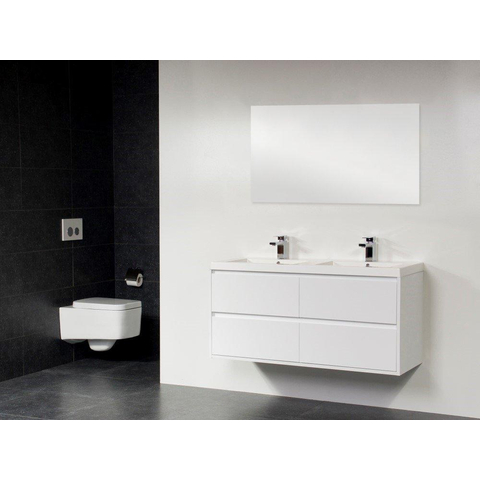 Saniclass New Future Foggia meuble avec miroir 120cm Blanc brillant SW20465