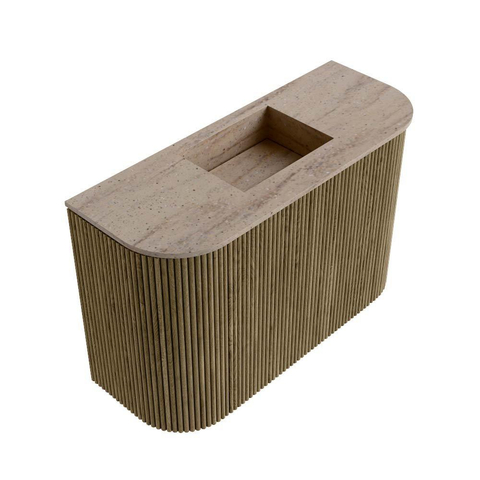 Mondiaz JOYA-DLUX Meuble de salle de bains 63.2cm - arrondi gauche et droite couleur Dusk - Vasque FAYE position Milieu Sans trou de robinet couleur Saba SW1426105