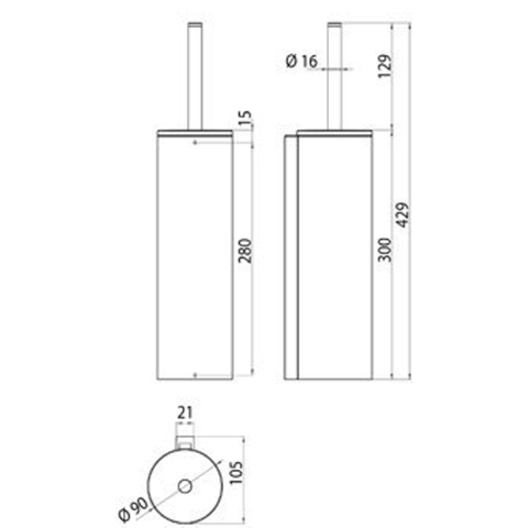 Emco System 2 toiletborstelgarnituur met deksel chroom GA43415