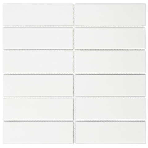 The Mosaic Factory Barcelona mozaïektegel - 29.1x29.7cm - wand en vloertegel - Rechthoek - Porselein White Mat SW523993