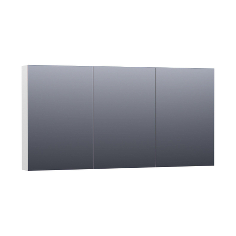 BRAUER Impress Deluxe armoire de toilette - 140x70x15cm - éclairage interne et externe - 3 portes miroir double face - brillant blanc SW242141