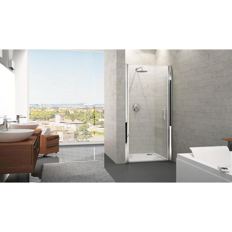 Novellini Young 2.0 porte de douche - 87-91x200cm - porte pivotante - verre dépoli - chromé 0336238