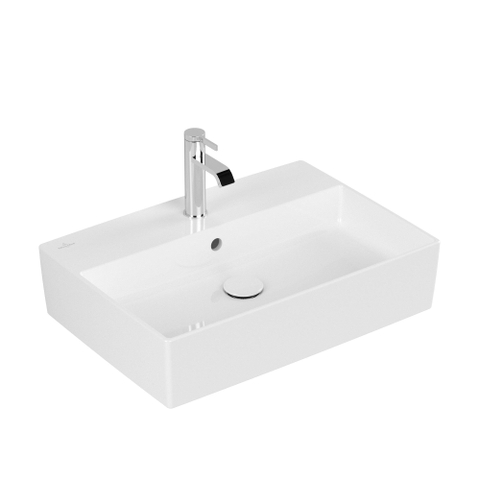 Villeroy & Boch memento 2.0 opzetwastafel - 60x42cm - met 1 kraangat - met overloop CeramicPlus - White Alpine (glans wit) SW106554