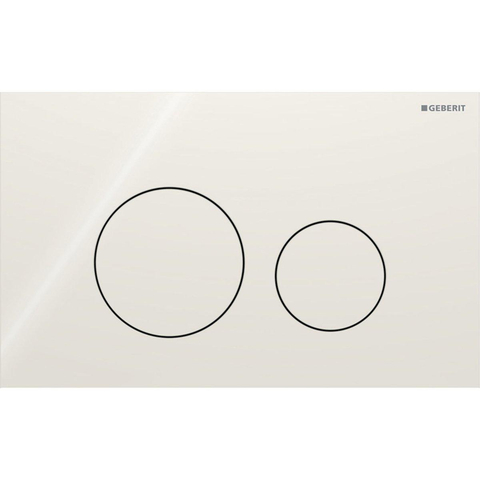 Geberit Sigma40 bedieningsplaat - 2-toets spoeling - extra dun - ronde knoppen - glas - glans zandgrijs (beige) SW1237133