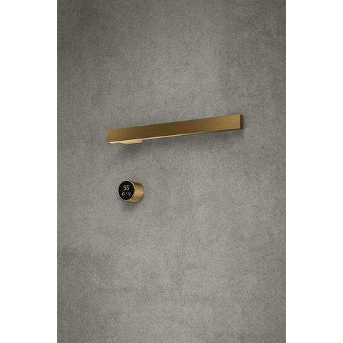 Hotbath &MORE Handdoekradiator - 50x19cm - vierkant - 1 stangen - horizontaal - met schakelaar - PVD - geborsteld messing (goud) SW1245726