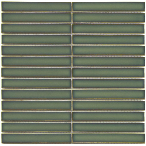 The Mosaic Factory Sevilla mozaïektegel - 30x30cm - 8mm - rechthoek - glans forest green (groen) SW654807