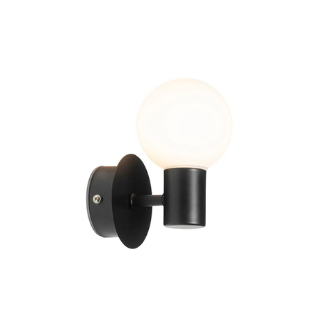 QAZQA Cederic wandlamp 8x14.2x11.4cm - IP44 - mat zwart SW1187218