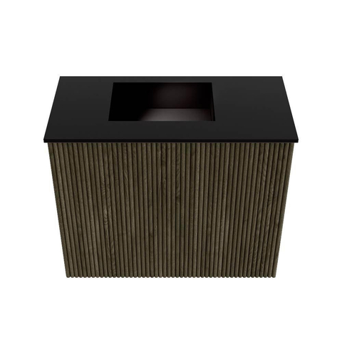 Mondiaz JOYA 50cm meuble de toilette - couleur Shadow - Vasque FAYE position Gauche 1 trou de robinet couleur Urban. SW1421469