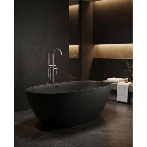 ZEZA Eloise baignoire acrylique à poser 170x80cm siphon noir mat SW1159701