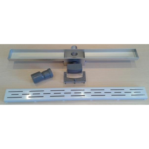 BRAUER Caniveau de douche - sans cadre - 60x7x6.7cm - à fond creux - sortie latérale - inox SW20636