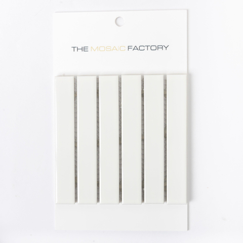 ÉCHANTILLON The Mosaic Factory Sevilla carreau mosaïque 2,2x14,5x0,75cm pour mur kitkat finger Céramique Brillant Blanc SW862271