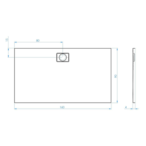 Xenz Flat Zero douchevloer - 160x90x4 - Acryl - wit SW379053