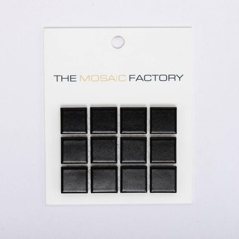 ÉCHANTILLON The Mosaic Factory Barcelona carrelage mosaïque 2,3x2,3x0,6cm carreau mural et de sol pour intérieur et extérieur carré porcelaine noir mat SW861984