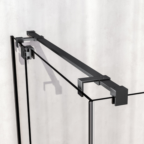 BRAUER Stellar Cabine de douche - 100x100x200cm - porte battante - revêtement verre - réversible - verre clair - gunmetal brossé PVD SW1417994