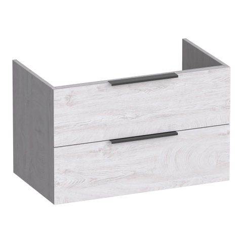 BRAUER Elevate meuble sous-lavabo 80 sans poignées de dessus 2 tiroirs à fermeture douce et 1 découpe pour siphon - Forest Seashell SW1200178