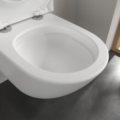 Villeroy & Boch Subway 3.0 Toiletset - zonder spoelrand - diepspoel inbouwreservoir twistflush bedieningsplaat edelmat zitting - softclose & - quickrelease CeramicPlus - Stone White (mat wit) SW956297