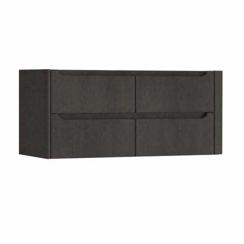 H&R Badmeubelen Juice Wastafelonderkast - 120x45x50cm - rechterhoek afgerond - 4 lades - geïntegreerde greep - basalt SW1570839
