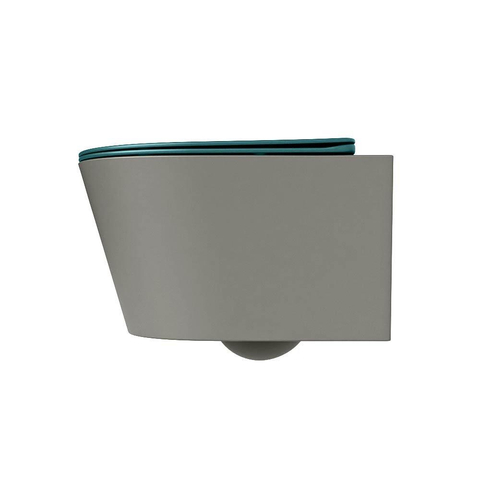 Mondiaz LAVIE WC suspendu – sans bride – 36 x 53 cm – avec abattant softclose – Smoke (brun clair), abattant Smag (vert) SW1208721