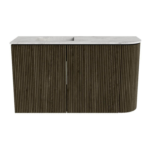 Mondiaz JOYA-DLUX Meuble de salle de bains 71,6cm - arrondi droit couleur Shadow - Vasque FAYE position Gauche Sans trou de robinet couleur Glace. SW1422804