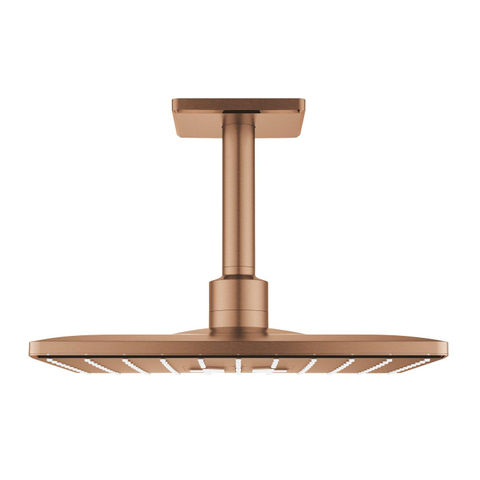 Grohe Rainshower SmartActive 310 Cube Hoofddouche - 31x 31cm - 2 straalsoorten - plafondarm 14.2cm - brushed warm sunset (koper) SW484576