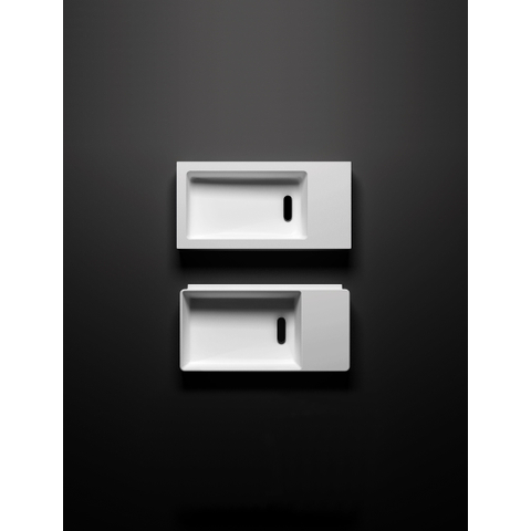 Clou New Flush 3 lave-mains 35x18cm trou de robinet pré-percé aluite Blanc mat SW106245