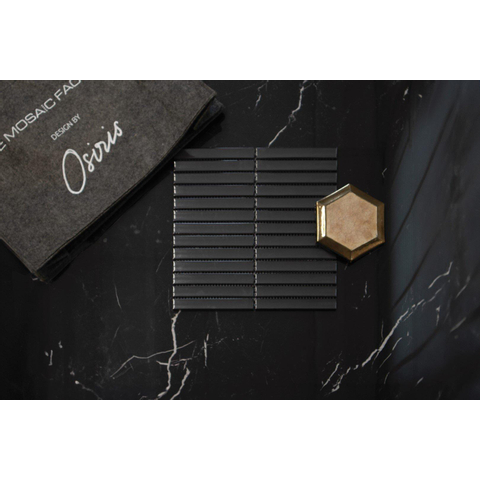 The Mosaic Factory Sevilla mozaïektegel - 30x30cm - 8mm - rechthoek - mat carbon gray (antraciet) SW1015076