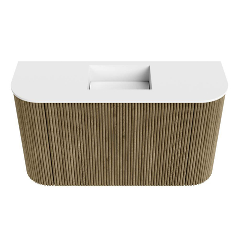 Mondiaz JOYA 73.2cm toiletmeubel - ronding links en rechts kleur Dusk - Wastafel FAYE positie Midden Zonder kraangat kleur Talc. SW1421608
