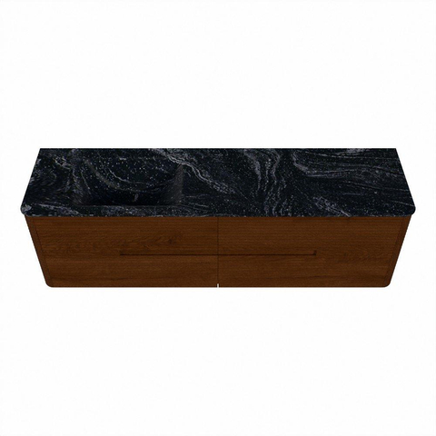 Mondiaz CIRO-DLUX Meuble de salle de bains - 170x45x50cm - vasque solid surface Lava - 1 lavabo à gauche - sans trous de robinet - 4 tiroirs - Ruby SW1531612