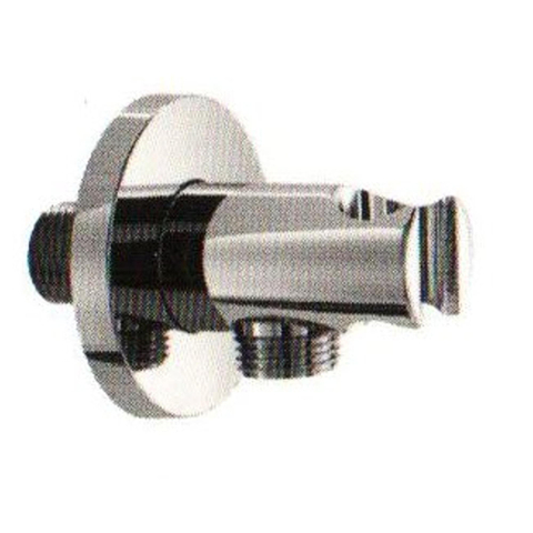 Hotbath Mate Wandsteun - met uitlaat - voor handdouche rond - geborsteld nikkel (RVS) SW20747