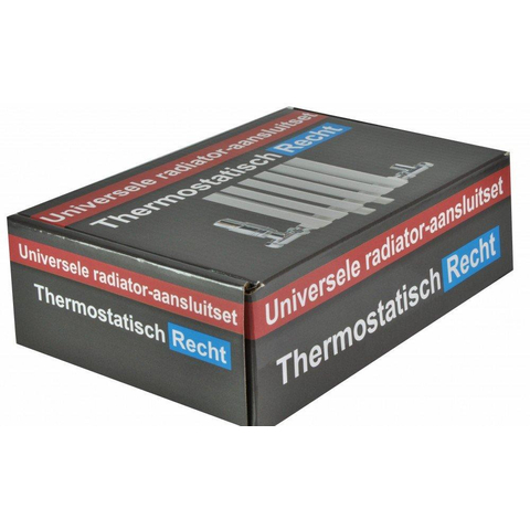 Wiesbaden Riko luxe thermostatische radiator aansluitset recht OUTLET STORE14535