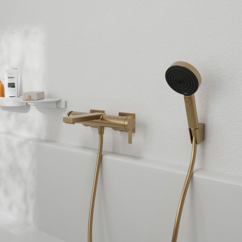 Hansgrohe Tecturis E Badkraan - met omstel - met koppelingenHOH=15cm - met waterval straalbrushed - geborsteld brons SW918614