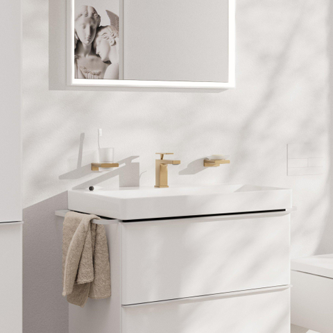 Hansgrohe Tecturis E Eengreeps wastafelkraan - 80 - coolstart - met PopUp - trekwaste - geborsteld brons SW918509