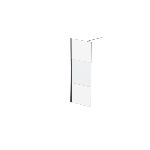 Van Marcke Douche à l'italienne 80x200cm verre de sécurité bande satinée anti-calcaire chrome SW238192