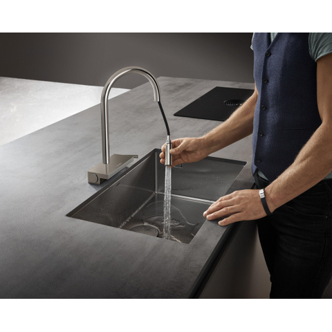 AXOR One afbouwdeel thermostaatmodule 3F BB RVS-look SW1567408