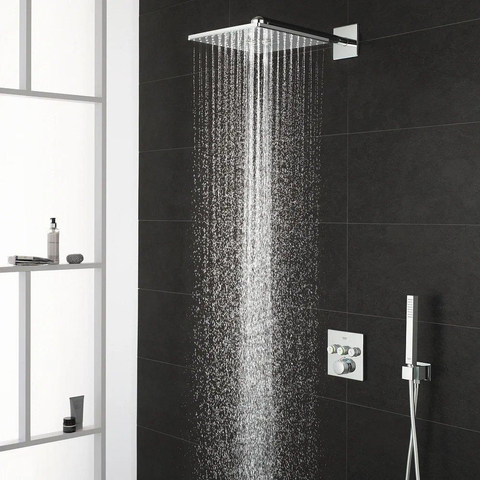 Grohe SmartControl ensemble de douche pluie encastré – douche de tête rectangulaire 31 cm – 2 jets – douchette bâton – chrome SW108058