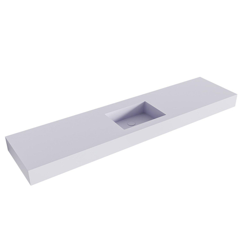 Mondiaz EDGE wastafel - 191x46x12cm - wasbak midden - zonder kraangat - cale (grijs) SW674619