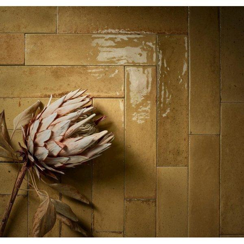 SAMPLE Ceralto Pavero Urban Carreau mural 6x24cm 10mm grès cérame Ocra SW914211