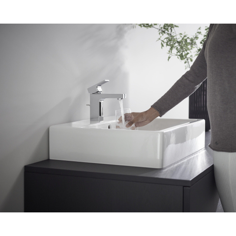 Hansgrohe Vernis Shape Eengreeps wastafelmengkraan - 100 - coolstart - met PopUp - trekwaste - hoogglans chroom SW651565