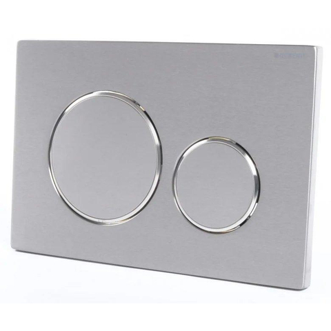 Geberit Sigma20 bedieningsplaat - 2-toets spoeling - ronde knoppen - dualflush - geborsteld rvs SW53748