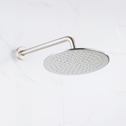 FugaFlow Eccelente Acces Douche de tête - 25cm - ronde - bras mural 35cm - Acier inoxydable brossé PVD (RVS) SW1468881