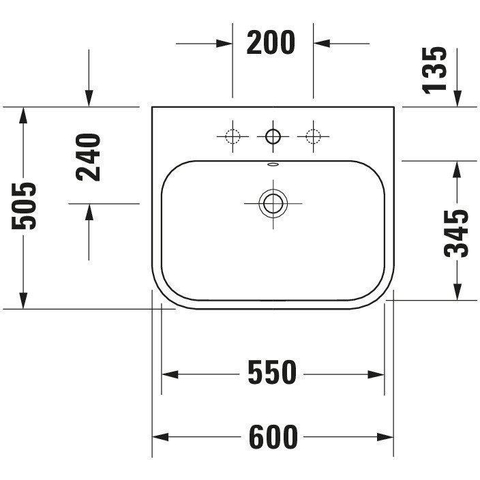 Duravit Happy D.2 Meubelwastafel - 60x50.5cm - met 1 kraangat - met overloop - wit SW223290