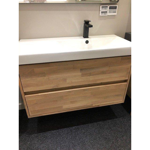 BRAUER Natural Wood Nexxt badkamermeubelset 100x45x55cm met keramieken wastafel Grey oak SW542084