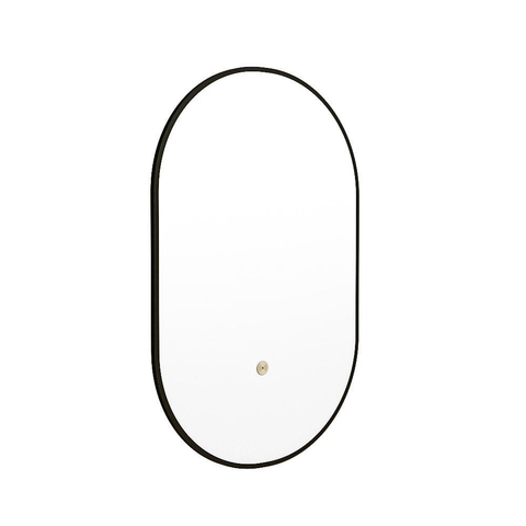 Mondiaz GLOW miroir – ovale – 45 x 90 cm – LED indirecte tout autour – capteur de mouvement – Urban (noir) SW1105172