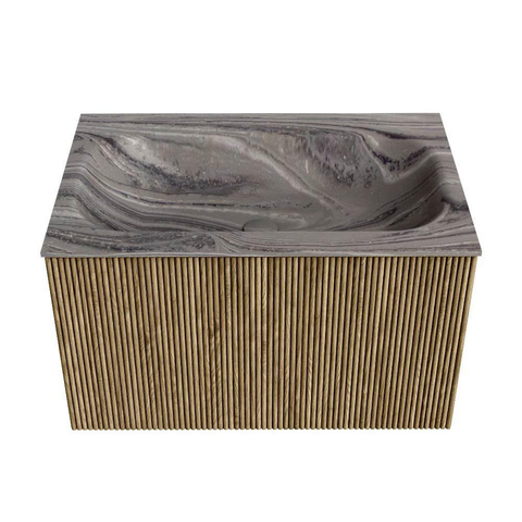MONDIAZ KURVE-DLUX Meuble de salle de bains 70cm couleur Dusk avec 1 tiroir et 0 portes. Lavabo BIG SMALL Central 1 trou de robinet Sombra. SW1433834