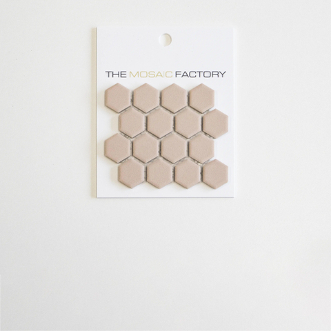 ÉCHANTILLON The Mosaic Factory Hexagon carreau mosaïque - 12,5x15 - carreau mural et de sol - Hexagone - Porcelaine Royal Peach Mat SW1159426
