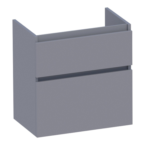 BRAUER Delight meuble sous-lavabo peu profond - 60x39x60cm - 2 tiroirs à fermeture douce - sans poignées - 1 découpe pour siphon - gris mat SW1199455