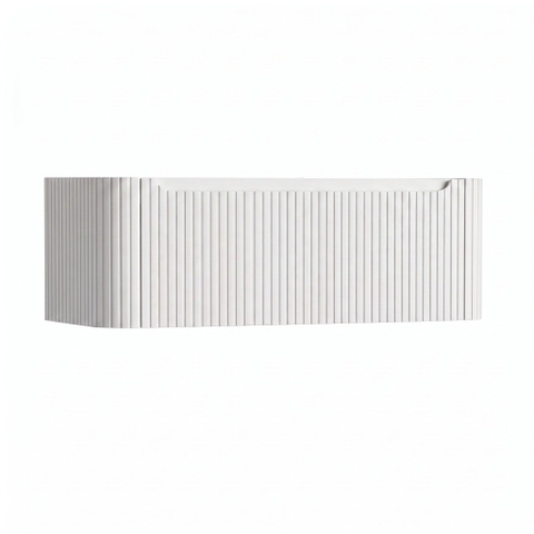 H&R Badmeubelen Juice Wastafelonderkast - 120x45x40cm - afgeronde hoeken - 3D-front - 1 lade - geïntegreerde greep - wit mat SW1259198
