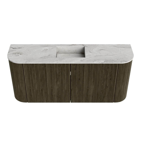 Mondiaz JOYA-DLUX 93.2cm toiletmeubel - ronding links en rechts kleur Shadow - Wastafel FAYE positie Midden Zonder kraangat kleur Glace. SW1422817